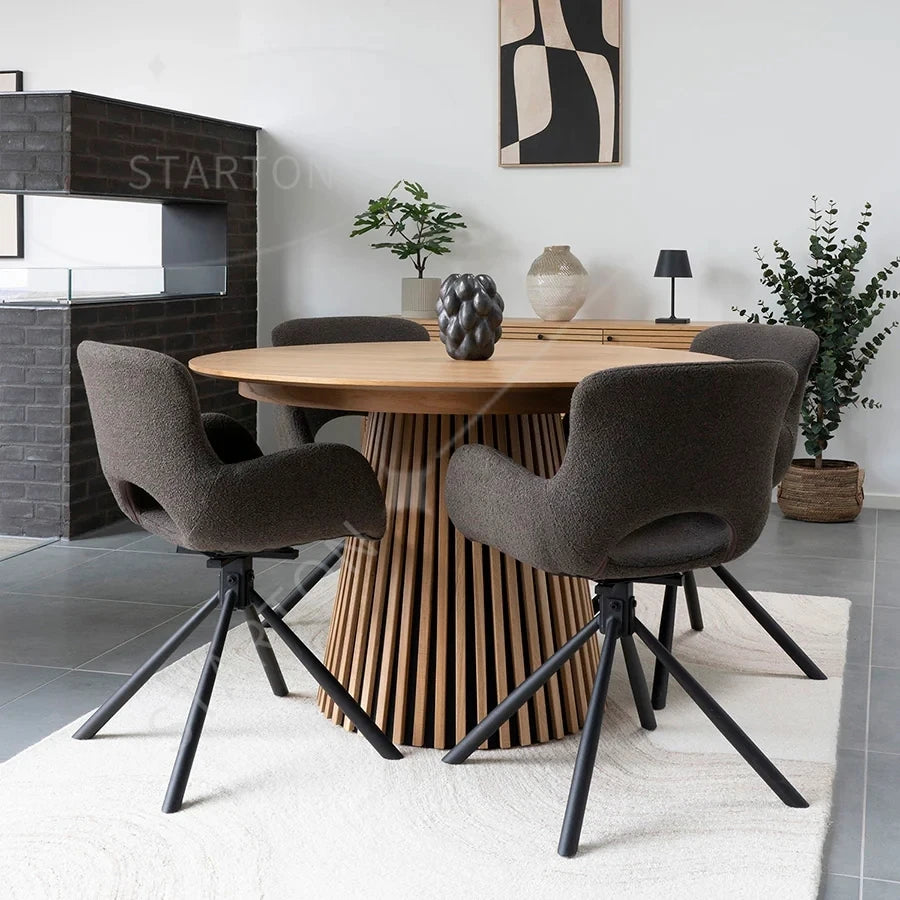 Hot Selling Dining Room Furniture Round Wood Tables Oval Extendable Dining Table