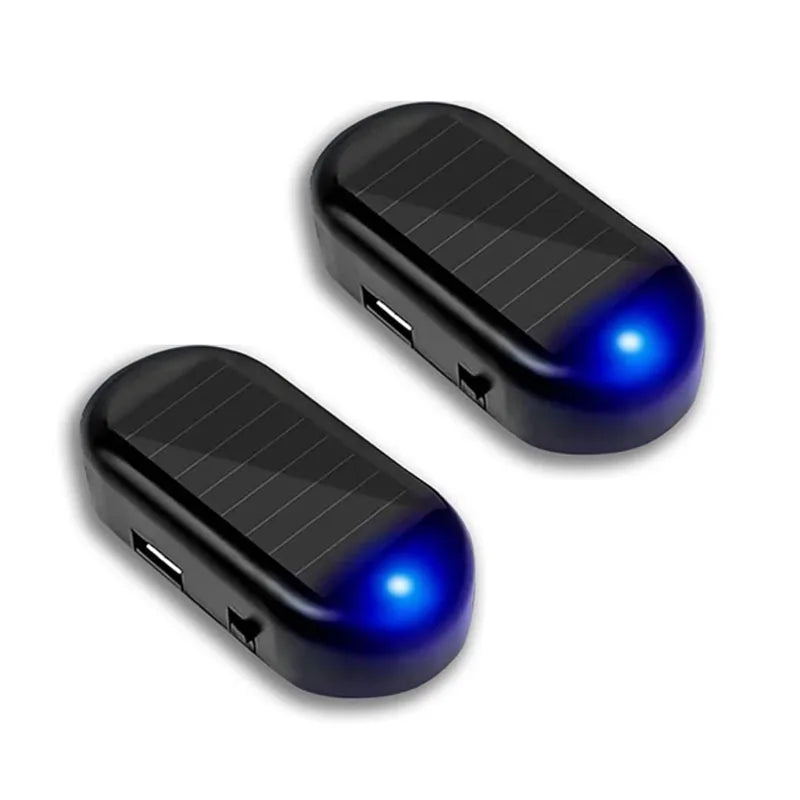1/2Pcs Car Fake Security Light Solar Powered Simulated Dummy Alarm Wireless Warning Lamp LED Flashing Anti Theft Caution Lamp