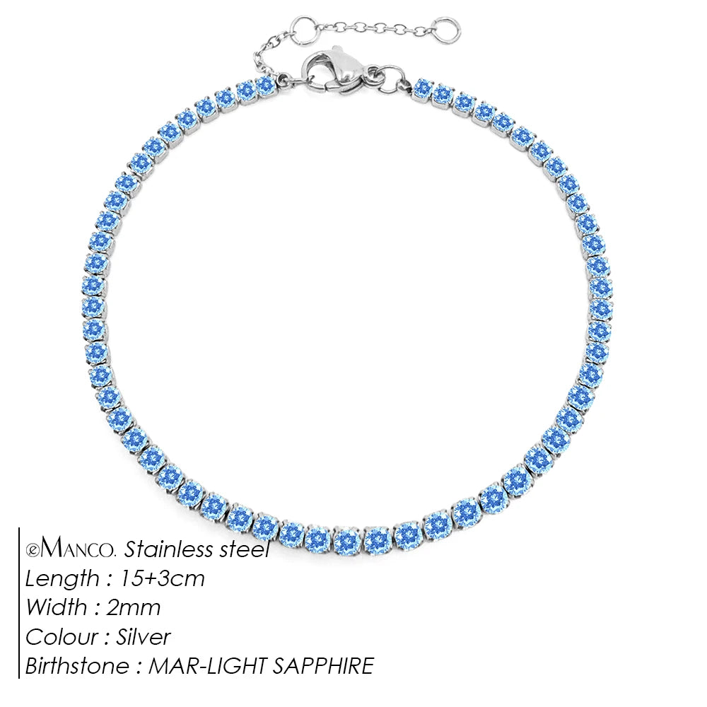 EManco Stainless Steel Women's Zirconia Tennis Bracelet Classic Bridal Accessories Wholesale