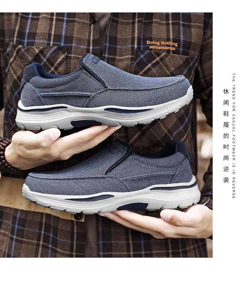 Men's Lightweight Canvas Loafers for Outdoor Hiking Camping Casual Sports Running Jogging Shoes Size 39-48