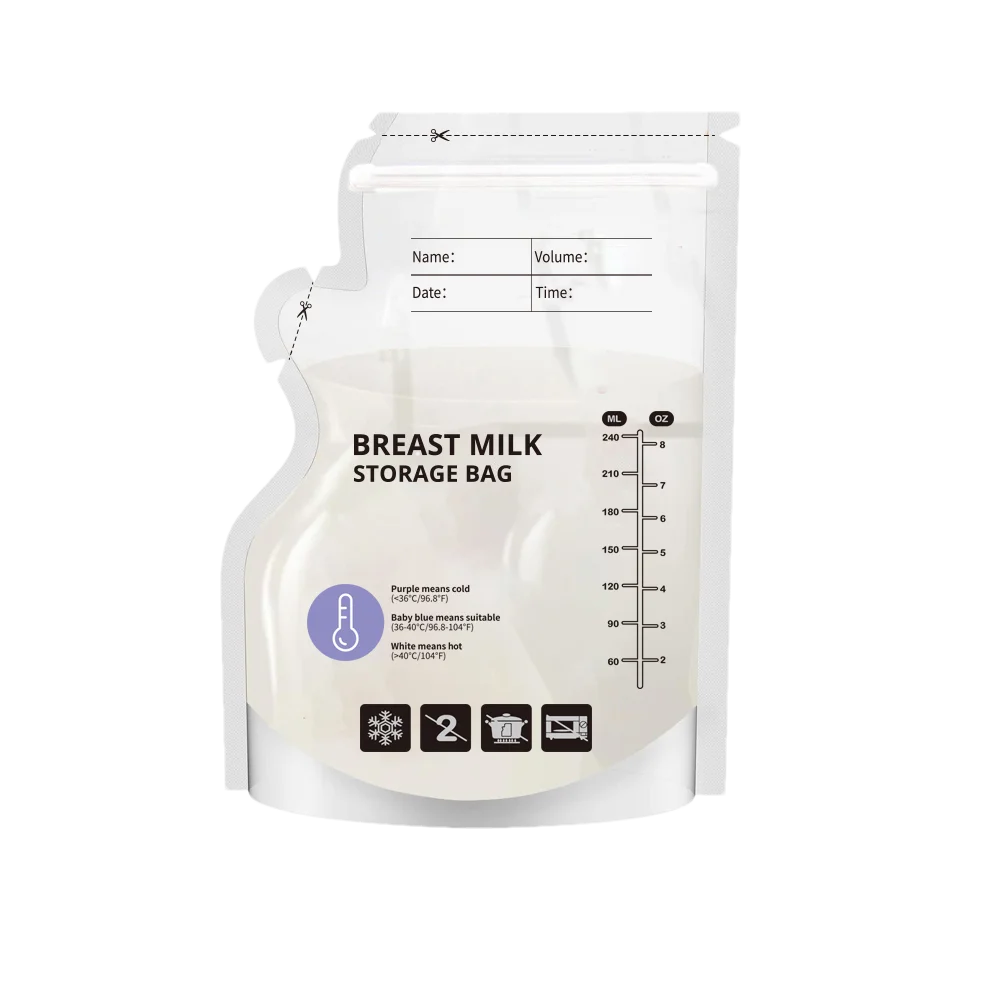 60pcs/30pcs Breast Milk Storage Bags Sterilized Leak Proof Pouches Disposable Breastmilk Storage Freezing Temperature Indicator