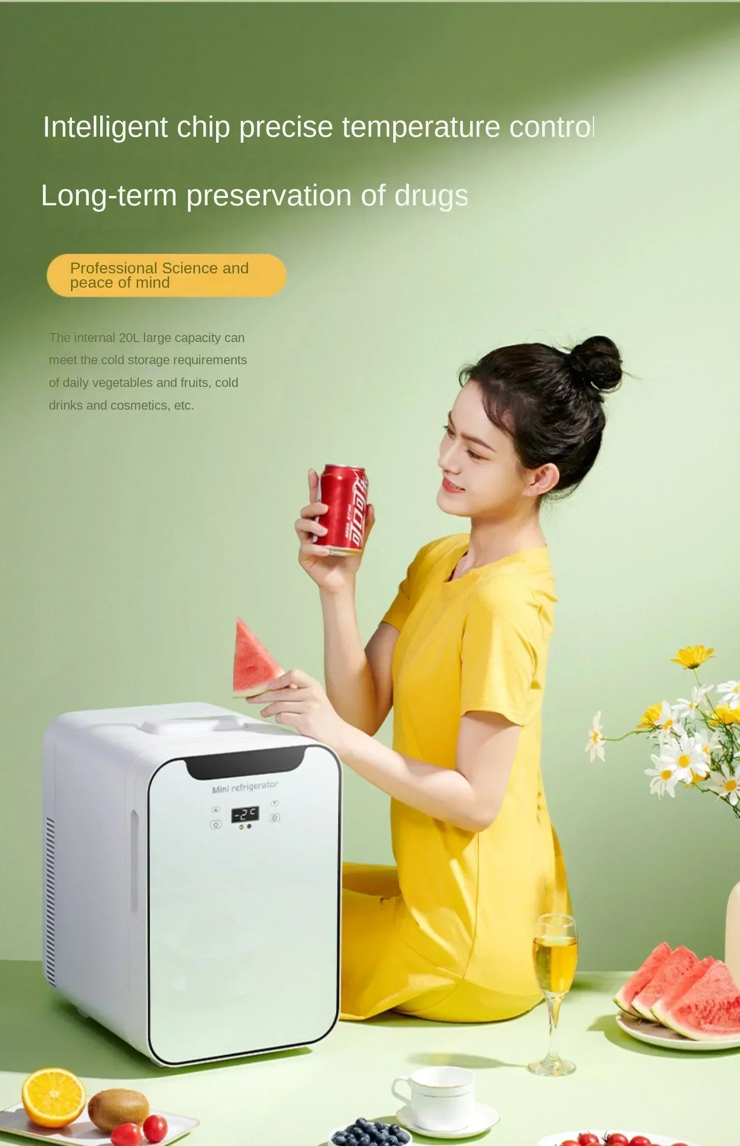 220V Mini Refrigerator Small Household Dormitory Car Mounted Refrigerator Mini Student Refrigeration Single Person Small  AG