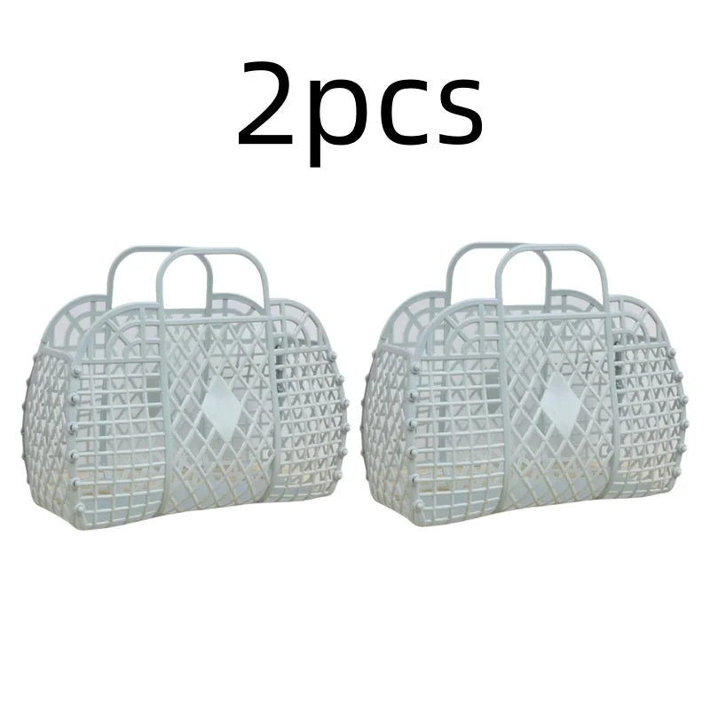 Detachable Shower Plastic Bath Bathroom Hollow Wash Storage Shopping Basket Home Storage Organization