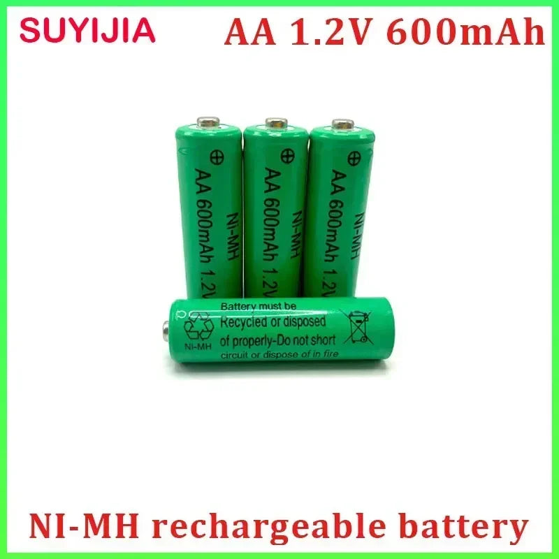1.2V AA 600mAh Ni-MH Rechargeable Battery High Capacity Cell for Solar Garden Lights, Clock, Electric Shaver, Mouse