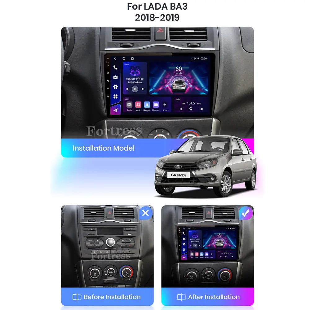 Car Radio Android 16 For LADA Granta Cross 2018 - 2023 BT Head Unit Autoradio Viedo Player 5G WIFI DVD Multimedia GPS