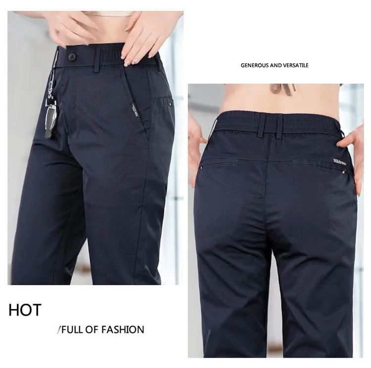 2026 Men's Ice Silk Straight Leg Thin Breathable Casual Pants Summer Business Long Trousers Fashionable Versatile Lightweight