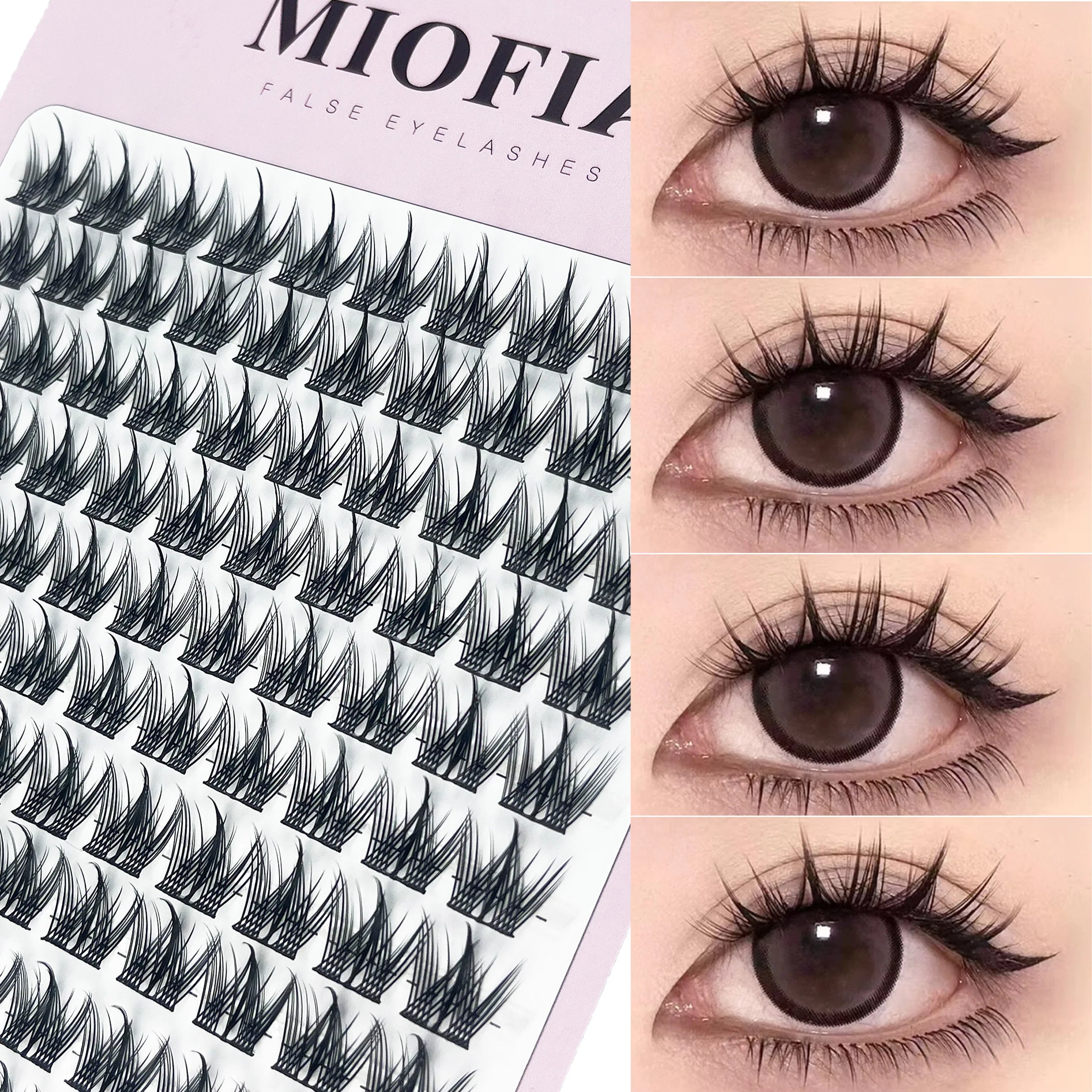 1/box 120 bundles Mink False Eyelash Natural Fishtail Lash 3D Russian Individual Eyelash Extension Cluster Makeup Tool Wholesale