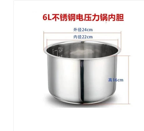 Pressure cooker 2L 3l4L 5L 6L inner pot rice liner 304 stainless steel non-stick cookware kitchen accessories utensils
