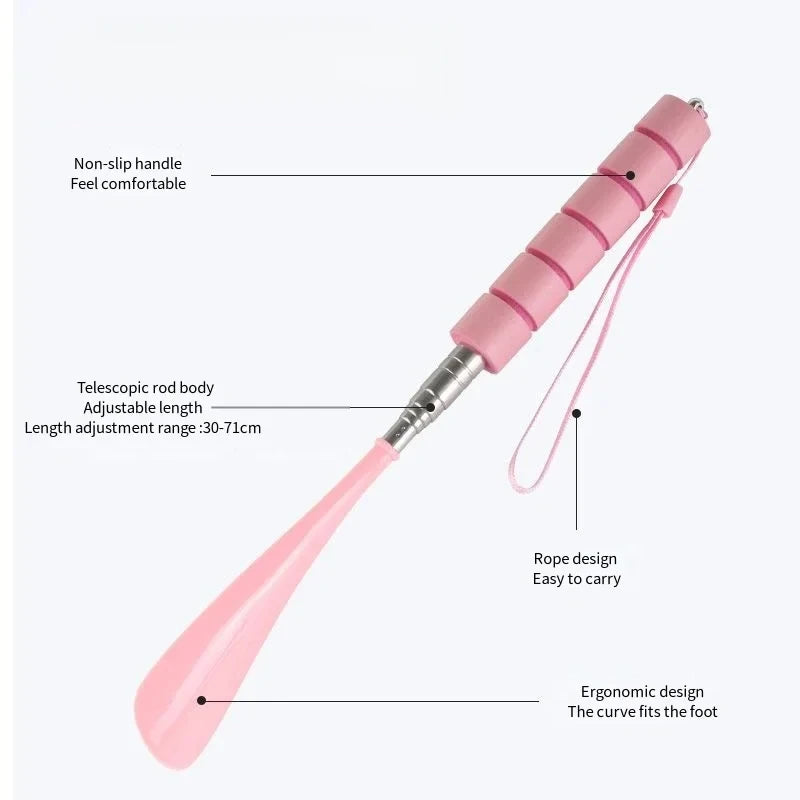 Best-Selling Stretchable Long Shoehorn 30cm-71cm Metal Shoehorn Pregnant Women And The Elderly Shoe Spoon Without Bending Shoes