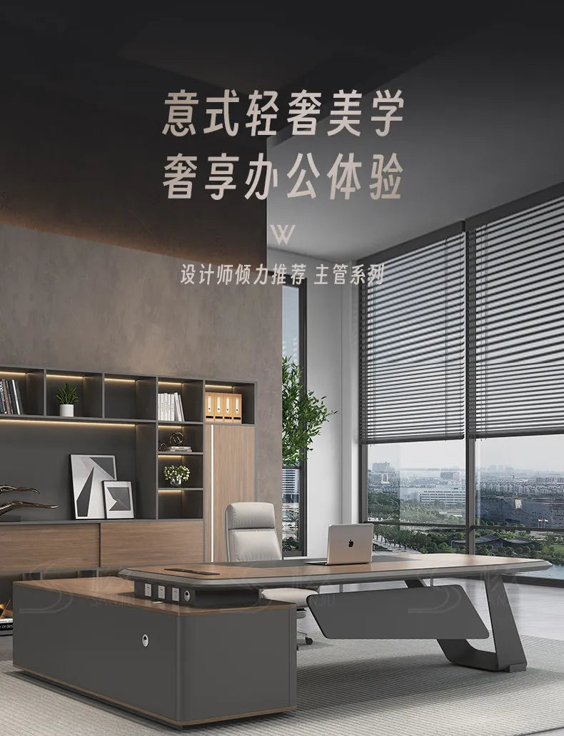 European Modern Office Desk Wooden Computer Gaming Decoration Drawer Office Desk Luxury Storage Meuble Bureau Home Furniture
