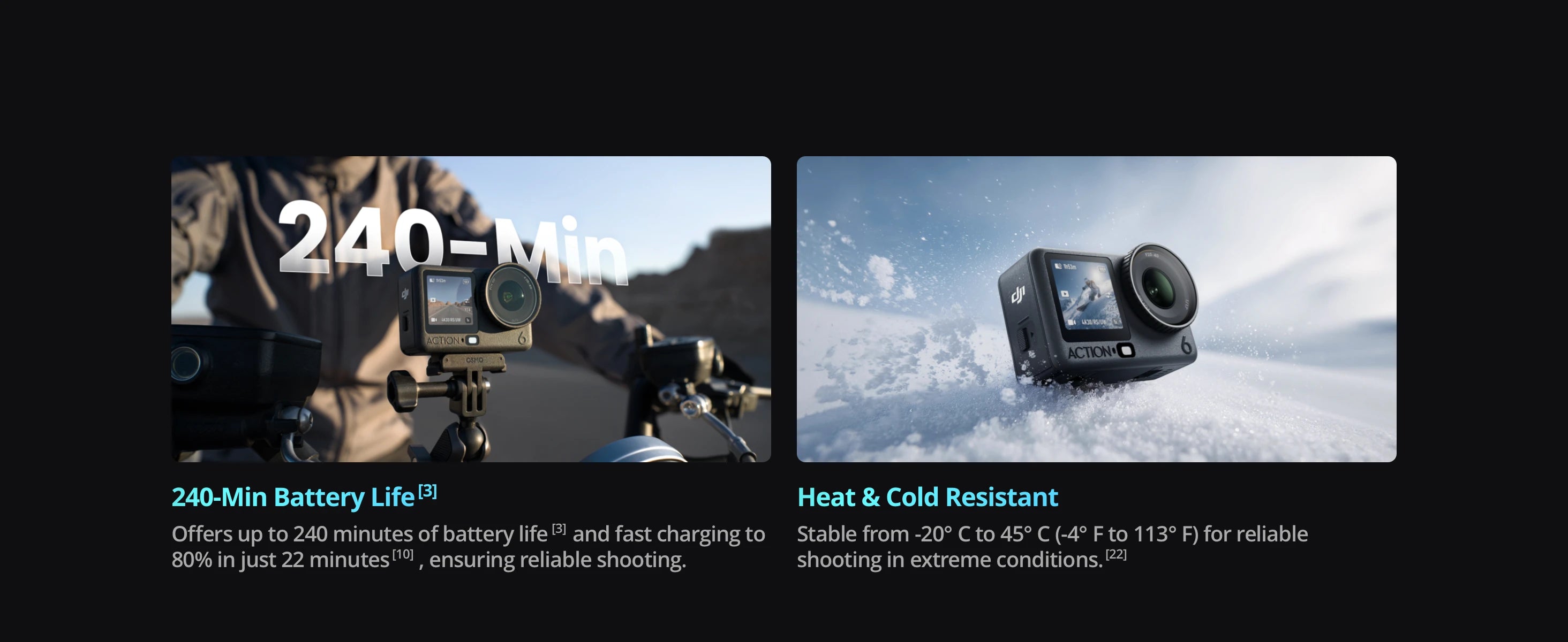 DJI Osmo Action 6 Standard Combo All-In-One Flagship Action Camera 8K Waterproof Action Camera with 1/1.1" Square Sensor Variable Aperture of f/2.0–f/4.0 Rocksteady 3.0 Cold-Resistant 4hrs Battery Built-in 50GB Storage Vlog