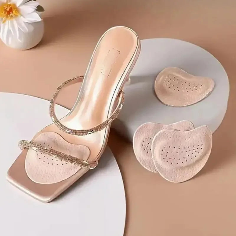4PCS Sandals Anti-slip Stickers Leather Forefoot Pad Women High Heels Pain Relief Insert Insoles Toe Cushion Foot Care Shoes Pad