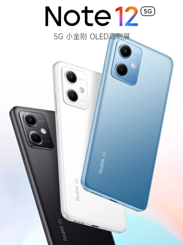 Xiaomi Redmi Note 12 5G Version Phone hyperOS 1.0 Black 256G 6.67" Smartphone 50MP Triple Camera Celular used phones