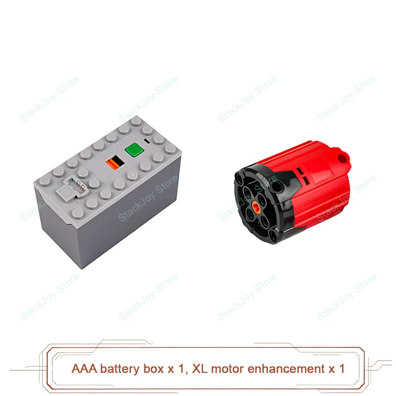 MOC Power Functions M/L/XL Motor Battery Box IR Remote Receiver for RC Car Robot Model Building Blocks Technical Modified Parts
