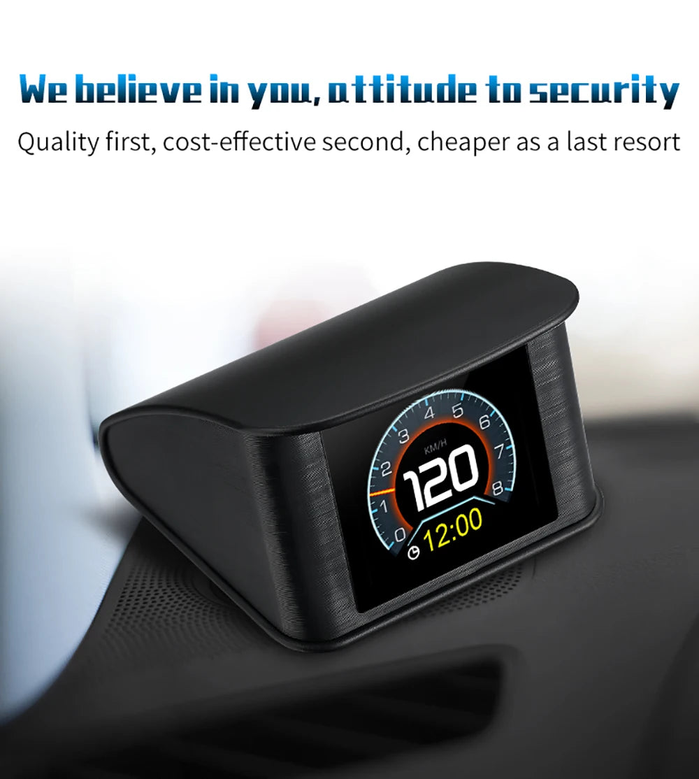 HD P10-PRO OBD2 HUD Car Head Up Display Digital Speedometer Auto On-board Computer With Speed RPM Temperature Voltage Alarm