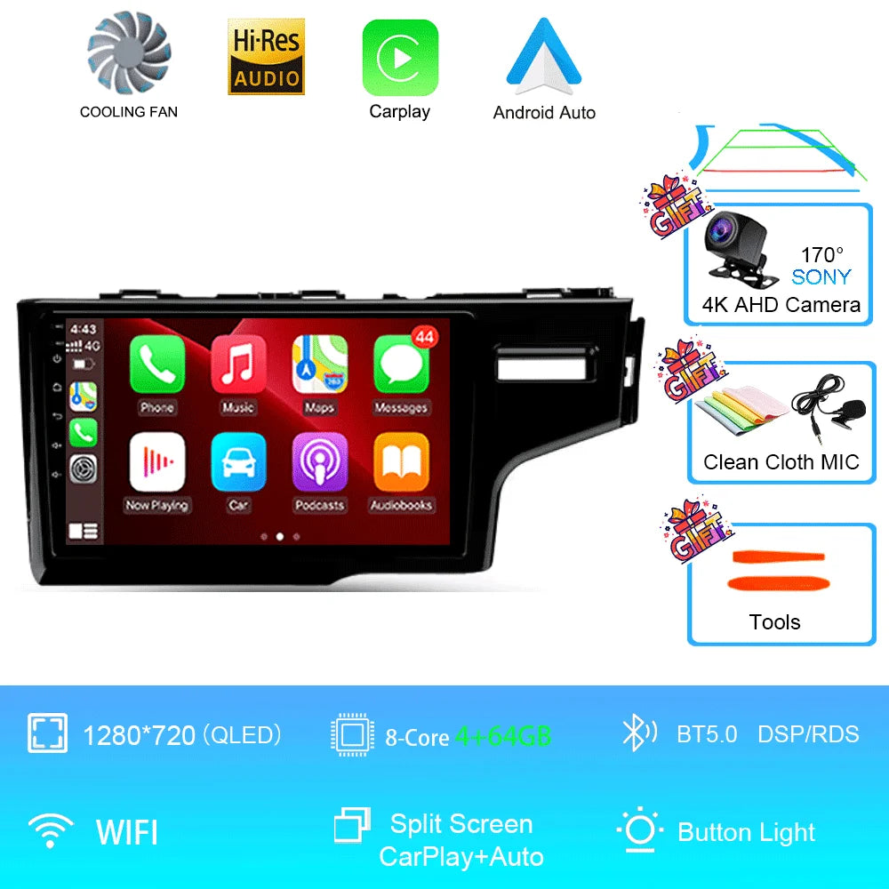 2K Screen Android 16 Carplay Multimedia Radio Player for HONDA FIT JAZZ 2014-2020 DSP 2din Autoradio Stereo Head Unit
