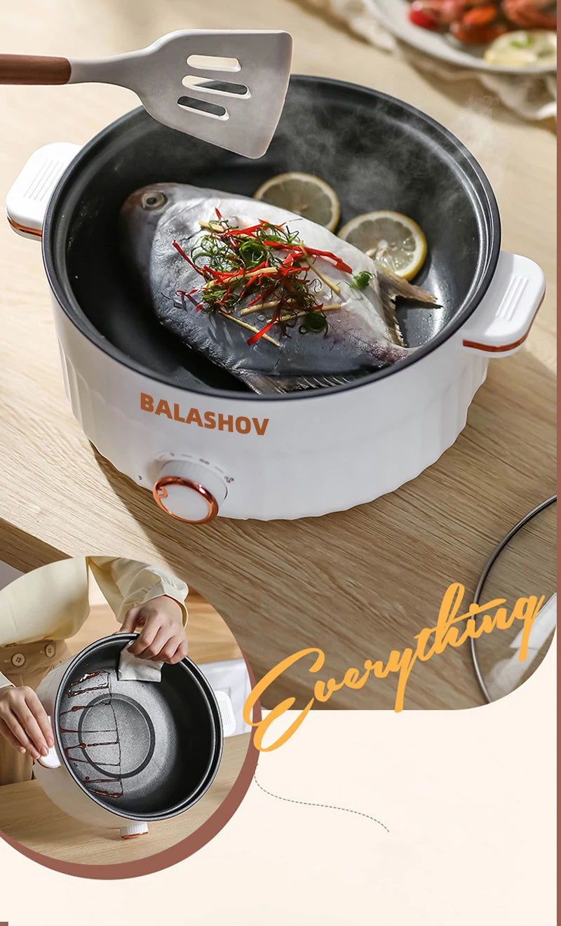 1.5L/3L Portable Electric Rice Cooker Multifunctional Double Layer Pan Non-stick Cookware for Kitchen and Home Appliance