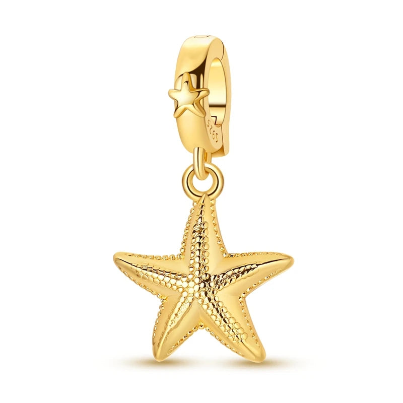 Hot Sales 925 Sterling Silver Golden Series Charms Beads Cross Devil's Eye Bow Charms Pendant Fit Original Bracelet DIY Jewelry