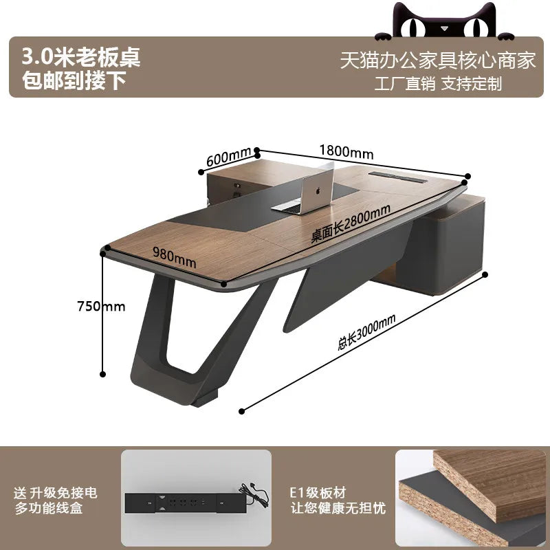 European Modern Office Desk Wooden Computer Gaming Decoration Drawer Office Desk Luxury Storage Meuble Bureau Home Furniture