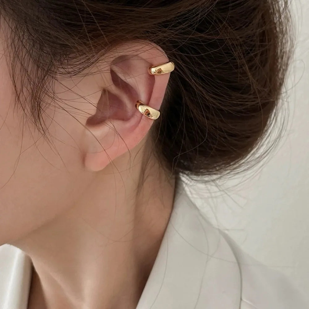 Gold Silver Ear Cuff Without Piercing Ear Clips Earrings for Women Trendy Earring Fake Cartilage Earrings Clip Каффы Для Ушей