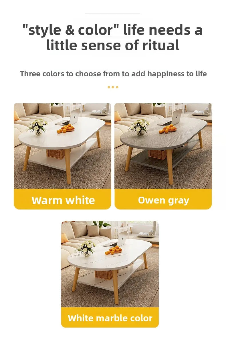Coffee table living room small apartment multi-functional small tea table Nordic simple homestay double-layer small table