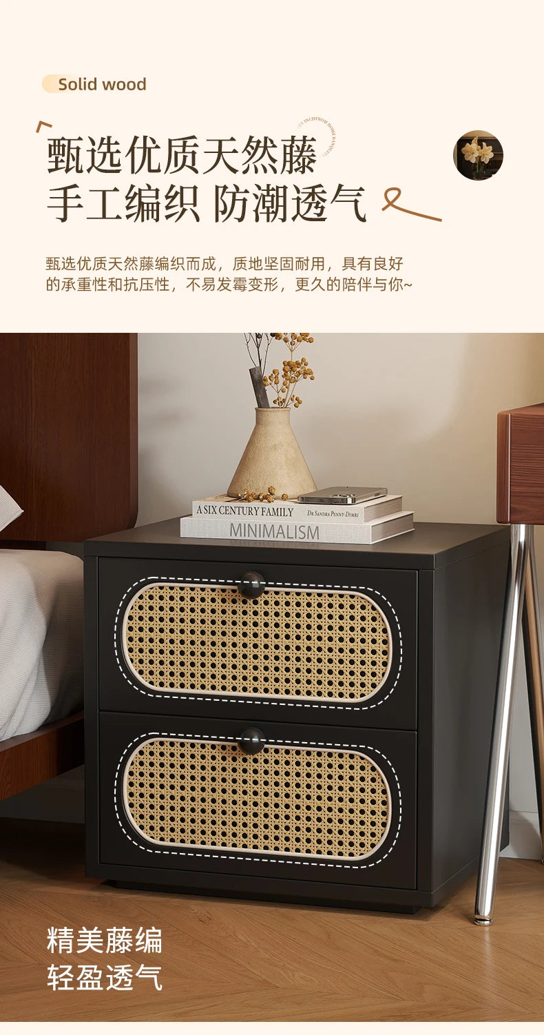 Bedroom Vintage Nightstands Rattan Wooden Design With Drawers Nightstands Minimalist Luxury Mesa De Cabeceira Unique Furniture