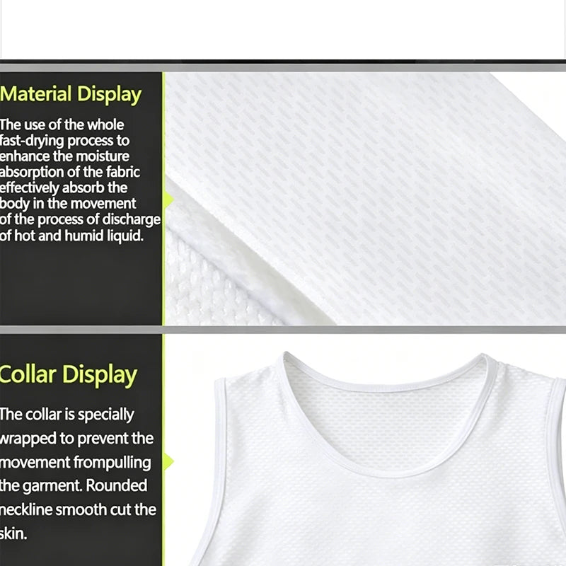 Cycling Underwear Men's Sleeveless Cycling Vest Cool Mesh Stretch Road Cycling Jersey camiseta mtb