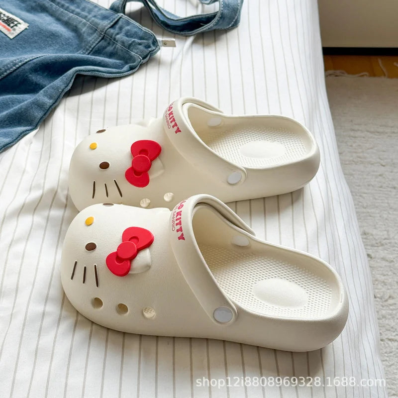 New Arrival: Kitty Cat Cartoon Outdoor Comfortable Soft-Soled Sandals for Women, Non-Slip and Durable, Girls' Perforated Sandals