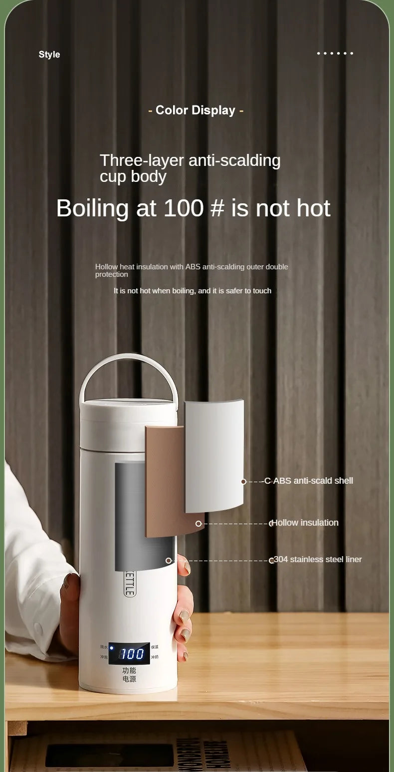 Travel Electric T Kettle Fast Boiling Water Portable baby Milk Warmer Kettle 304 Stainless Steel Thermo Kettles