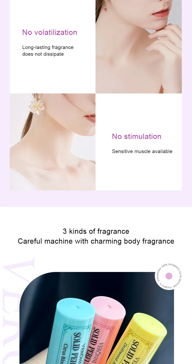 3pcs Solid Perfume Sticks - Long-Lasting, Natural & Fresh Scent Long Lasting Fragrance Portable Pocket Solid Balm For Dating