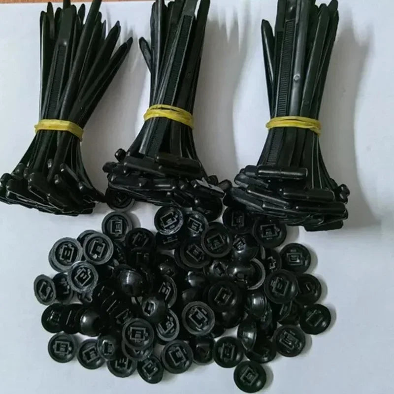 Universal Nylon Cable Tie Buckle Auto Fastener Screw Replacement Clip Car Fender Trunk Engine Guard Panel Wire Management Secure