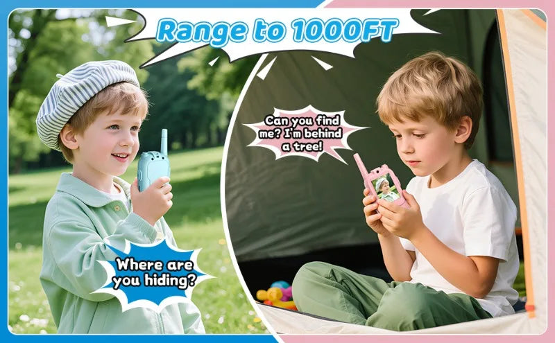 2PCS Kids Video Walkie Talkies USB Charging Indoor and Outdoor High Definition Intercom Children's Toys Birthday Gifts Ages 3-12