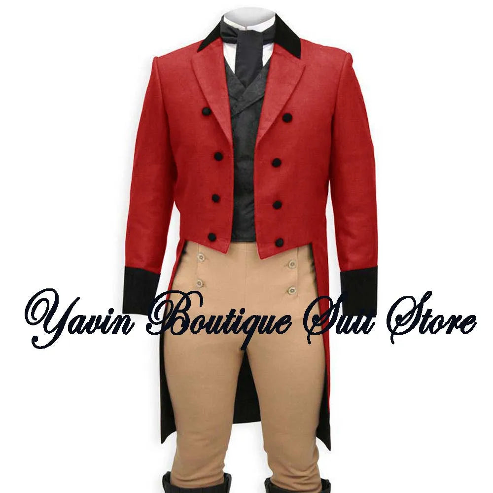 Men's 3 Piece Suit Swallow Tailed Coat Slim Fit One Breasted Tailcoat for Wedding Prom Dinner Party Blazer Pants Set