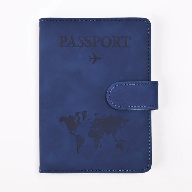 Leather Passport Holder Travel Wallet with ID Credit Card Slot PU Leather Passport Covers Case RFID Blocking Passport Protector