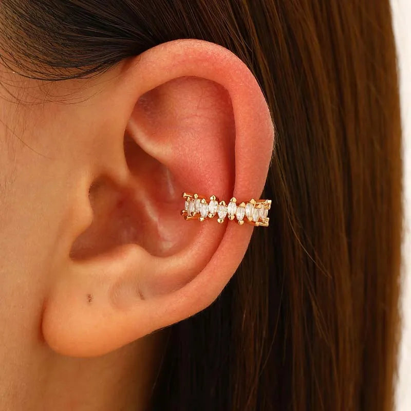 1Pc Hot Sale Horse Eye Zircon Earcuff Clips On Earring for Women Girls No Fake Piercing Cartilage Earrings Ear Ring Without Hole