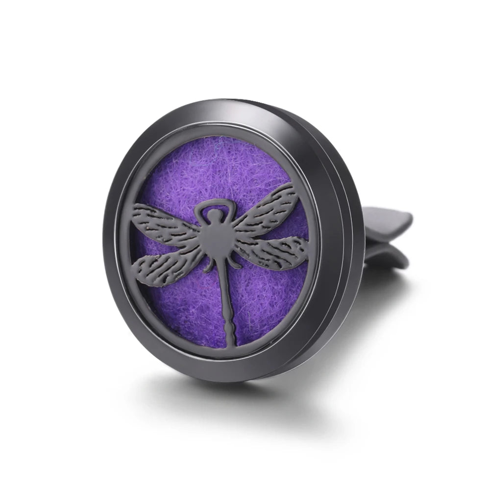 New Car Air Freshener Diffuser Clip Black Hollow Pattern Aromatherapy Lockets Essential Oil Perfume Pendant Car Ornaments Gift