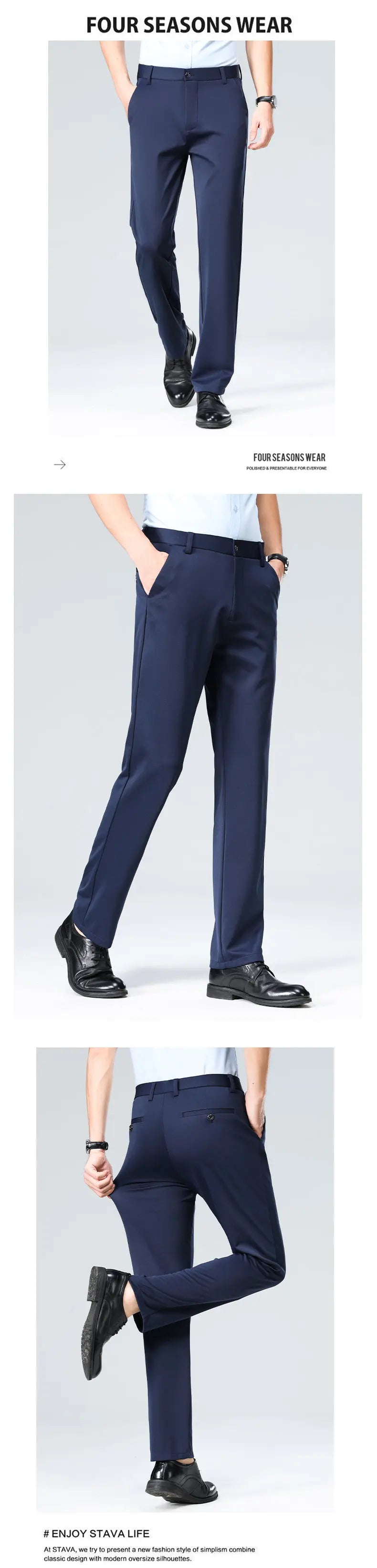 Four-Way Stretch Business Casual Pants for Men, Spring/Autumn Dress Pants, Men's Trousers, Formal Pants, Casual Elastic Dress Pa