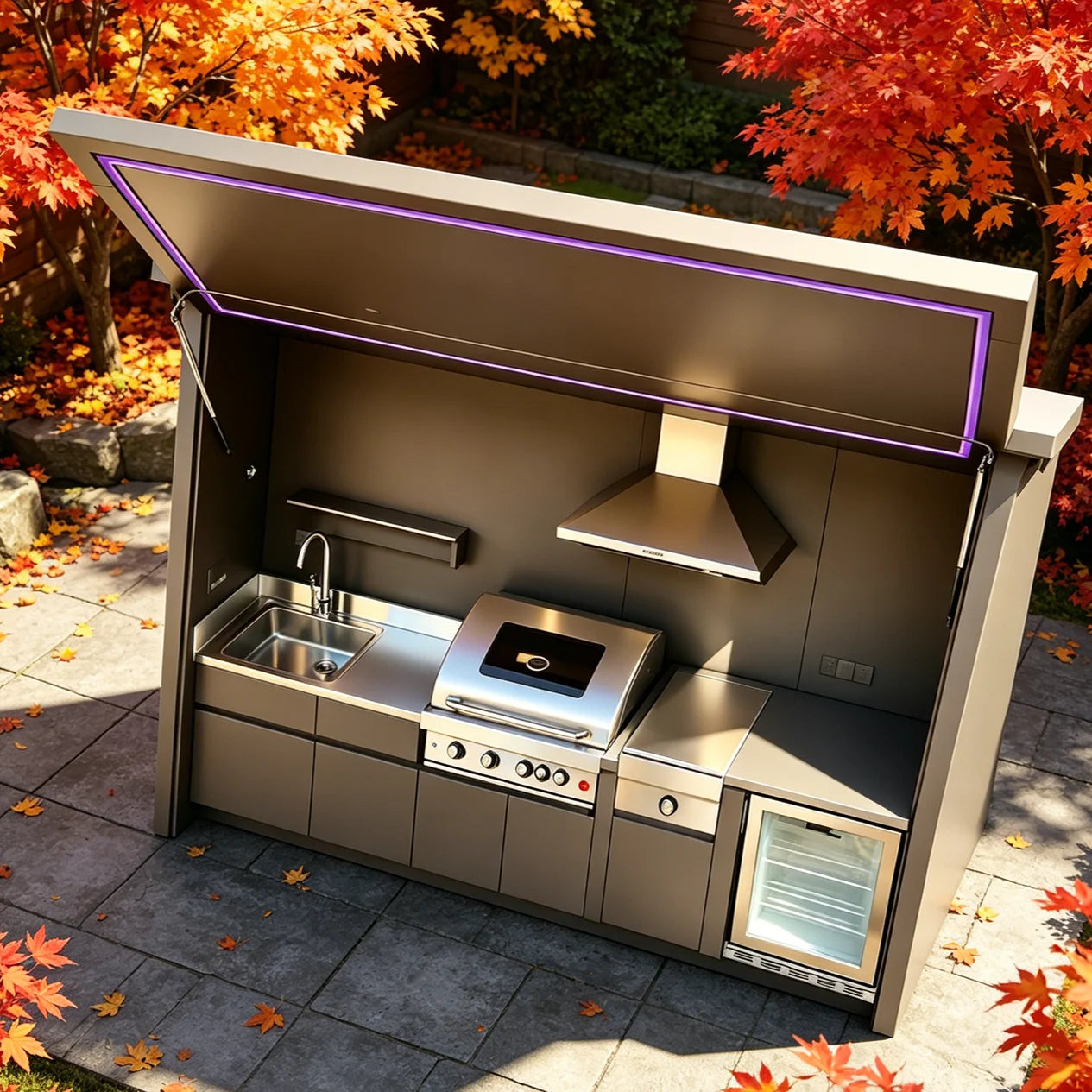 Full Equipped Outdoor Kitchen Bundle, Complete Cooking Set & Premium Non Stick Cookware,Sturdy &Functional for Outdoor Scenarios