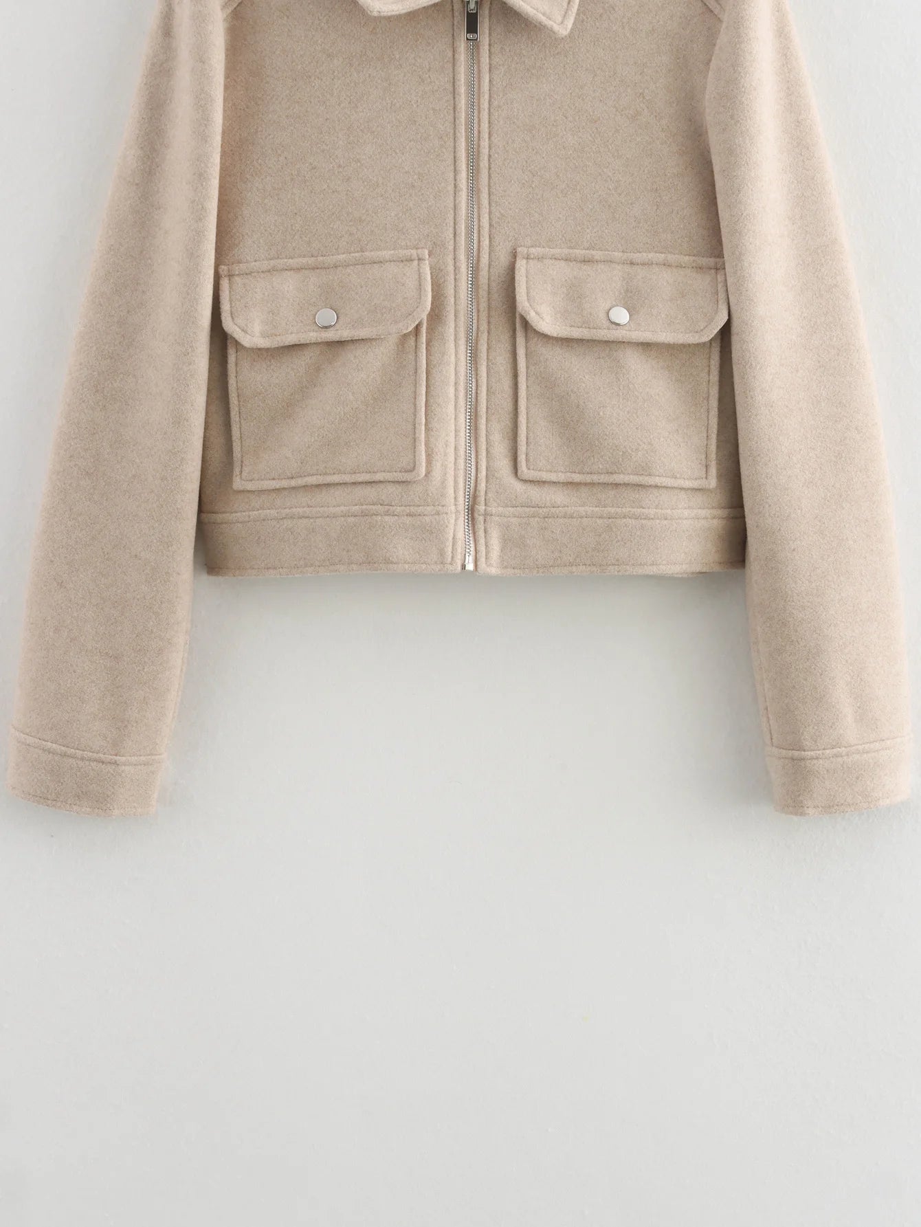 SLTNX Women's Zipper Jacket Coat New Winter Long Sleeve Pocket Outerwear Coat Short Street Elegant Women's Jacket