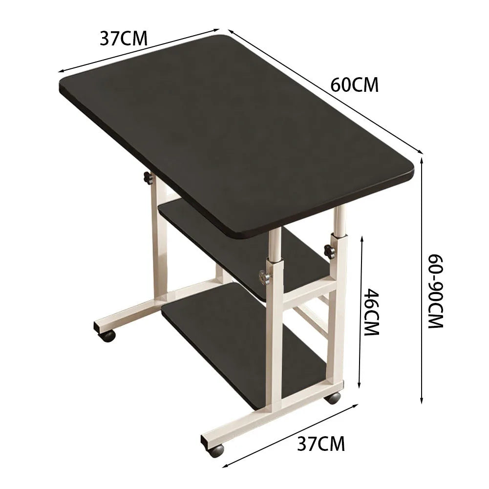 Bedroom Dormitory Movable Bedside Laptop Table Height Adjustable Bedside Table With Wheels Desk Tray Table