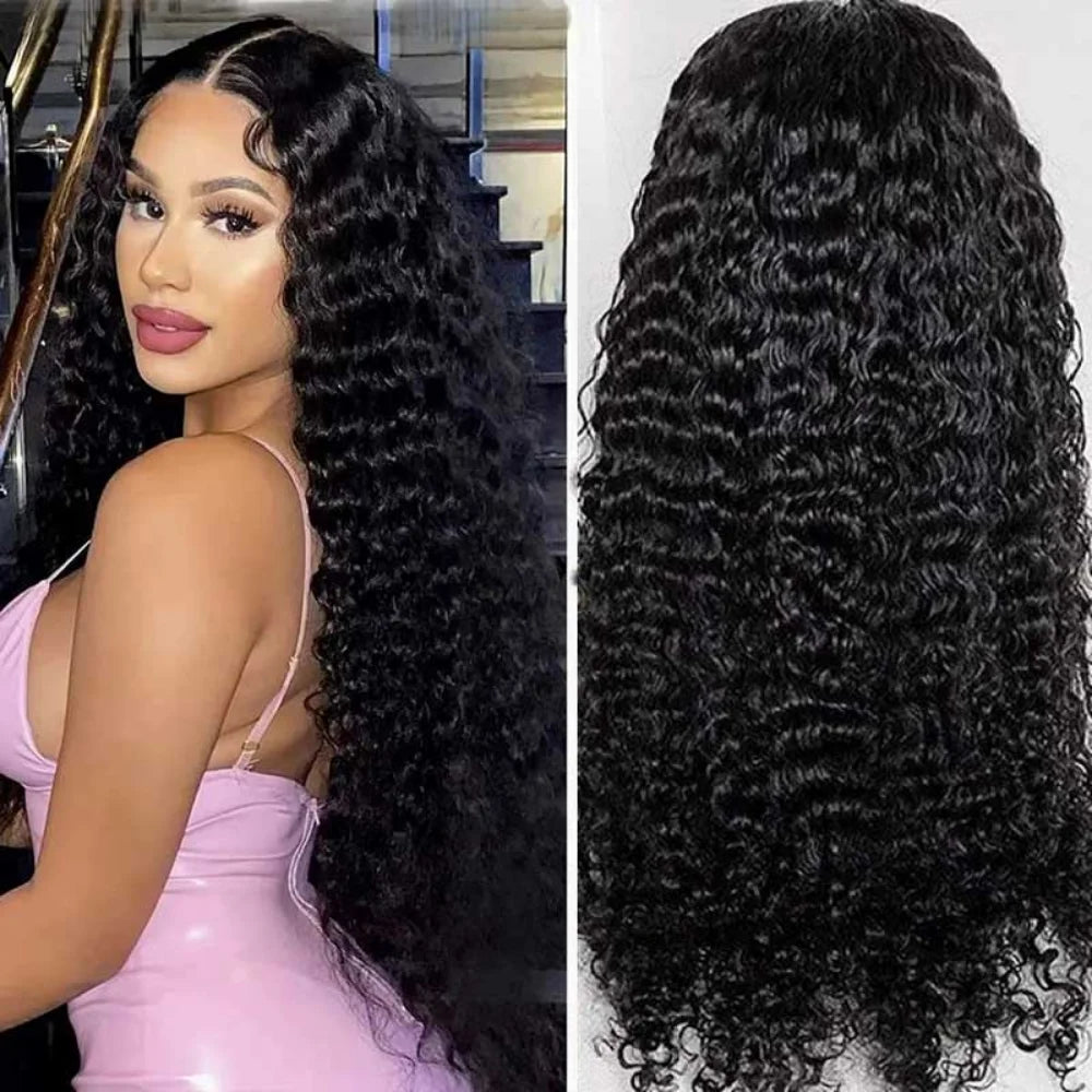 Natural Deep Wave Human Hair Wigs 40 Inch Extra Long 13x4 13x6 HD Lace Frontal Design 250 Density Voluminous Tangle Free Durable Hair Wigs