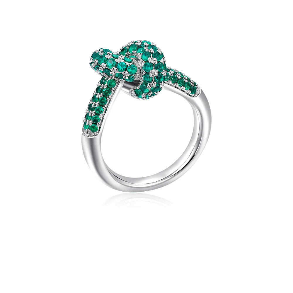 Colored Zircon  Intersection Ring Classic  Design Style Stainless Steel Waterproof Anti Fading Geometry Lady Unique Jewelry Gift