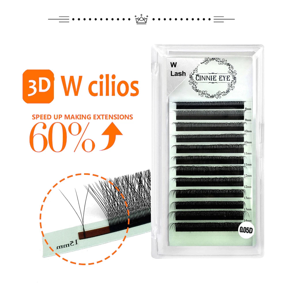 Cilios 3D W Lash Extension Supplies 4D W Y Shape Lash Clusters Premade Volume Fans Natural Mink Individual Bundles Curl C/D