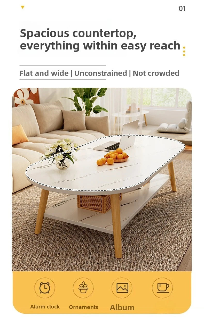 Coffee table living room small apartment multi-functional small tea table Nordic simple homestay double-layer small table