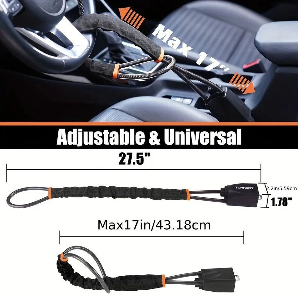 Car Steering Wheel Lock Anti-theft Steel Cable Security Device Universal Fit for Vehicles Prevent Theft Durable Security Rope