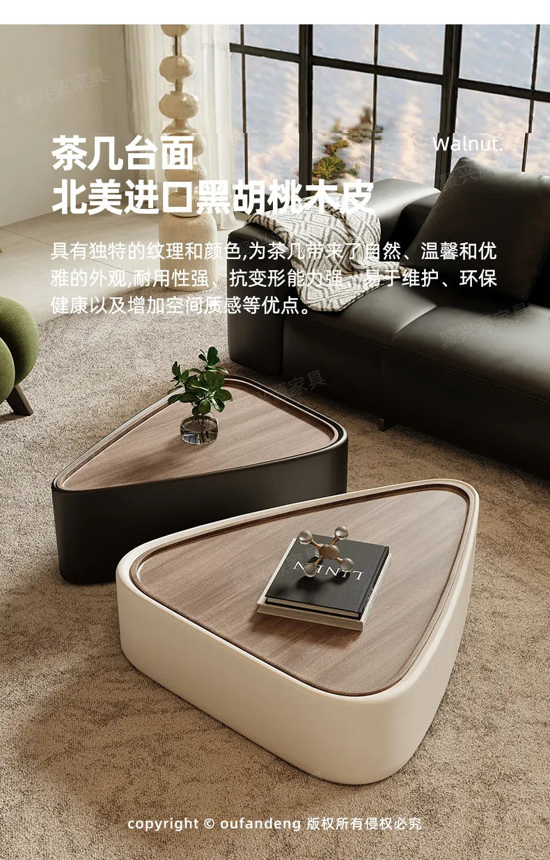 Coffee Table Living Room Small Space Luxury Cream Designer Simple Solid Wood Minimalist Storage Nordic Round Center Furniture
