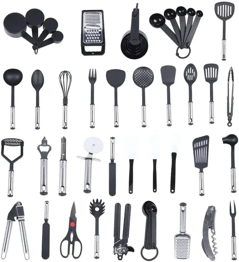 40 Pcs Kitchen Utensils Stainless Steel Kitchen Utensils Set Nylon Kitchen Utensils for Kitchen Baking Mixing Kitchen Cooking
