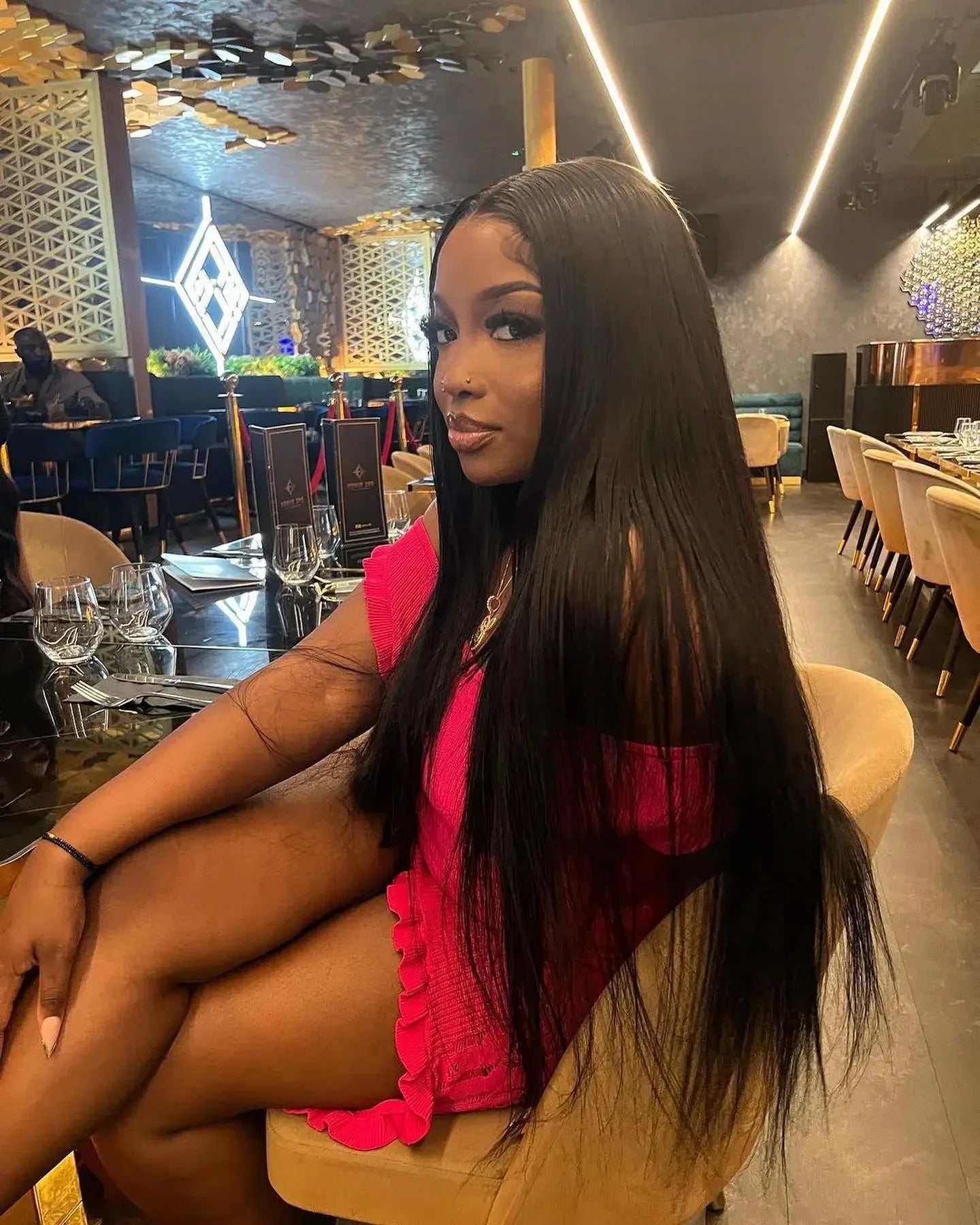 13x4 Bone Straight 250% Density Human Hair Wig 13x6 HD Lace Frontal Wig 40 Inch Natural Black Glueless Lace Front Wig for Women