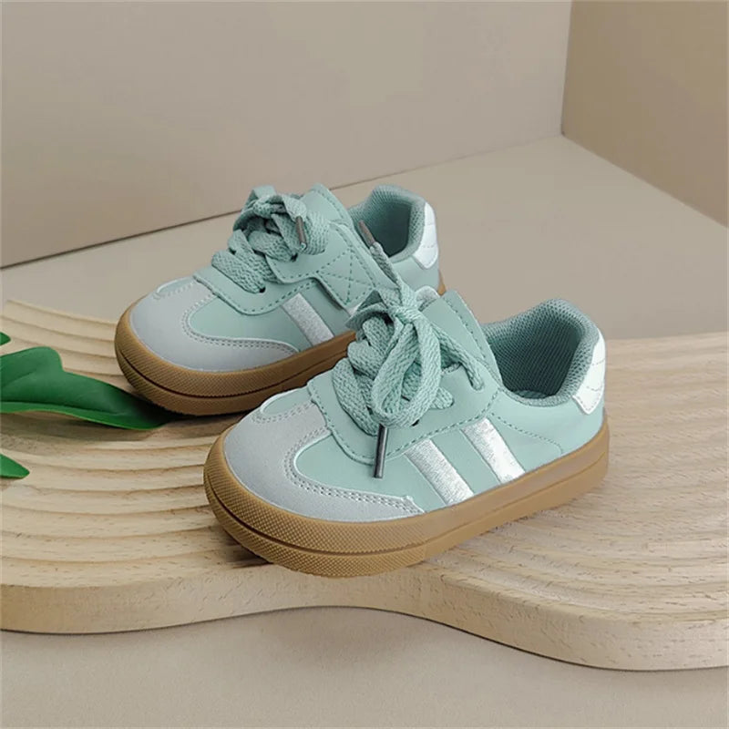 2025 New Spring Baby Shoes Leather Toddler Kids Sneakers Outdoor Boys Tennis Soft Sole Fashion Little Girls Sneakers EU 16-25