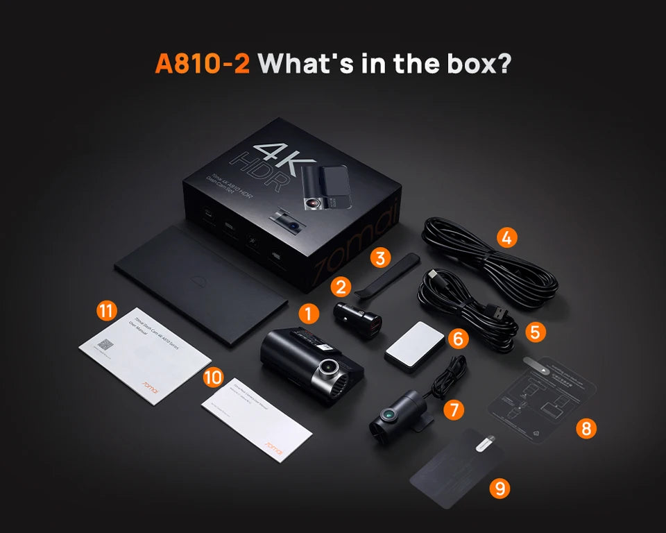 70mai 4K Dash Cam A810 Front Rear Set Suppor 4G Module LTE UP04 Remote Control GPS ADAS Car DVR 70mai A810 Car DVR